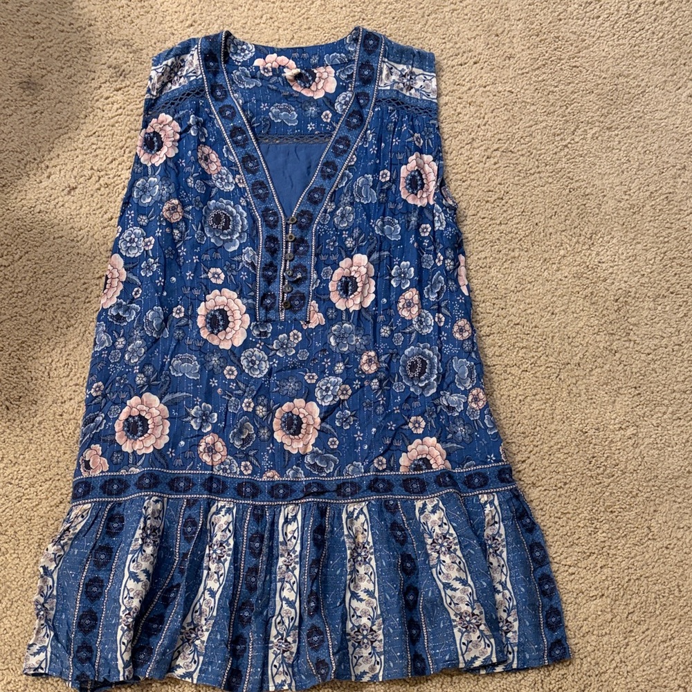 Spell Blue and Pink Floral Dress